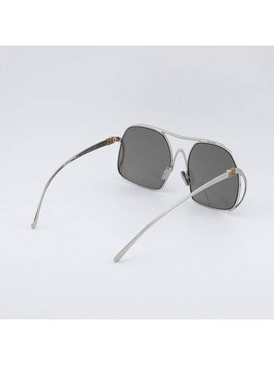 Miu Miu MUA55S 1BC80Q Sunglasses Silver Square Frame, Dark Grey Lenses main image 8